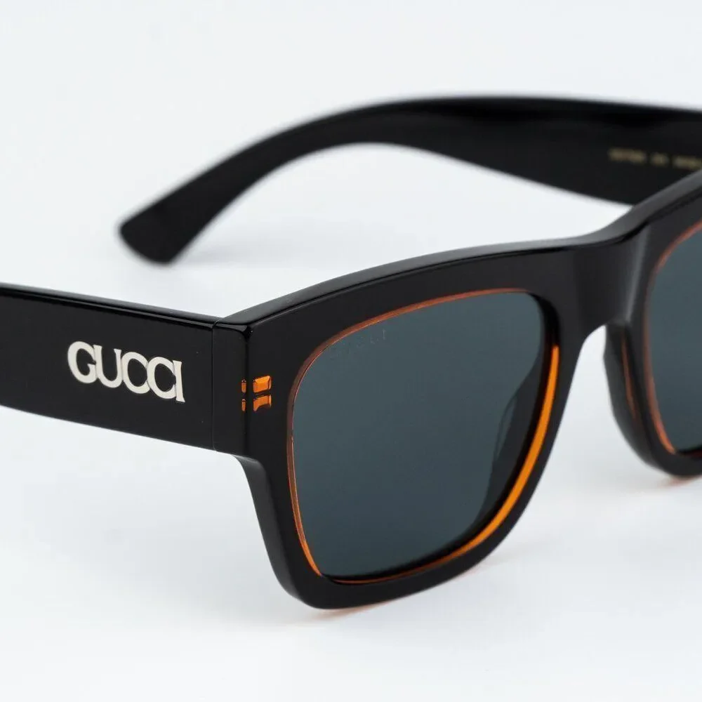 Gucci Women Sunglasses Black Blue Square GG1793S 003 NEW AUTHENTIC